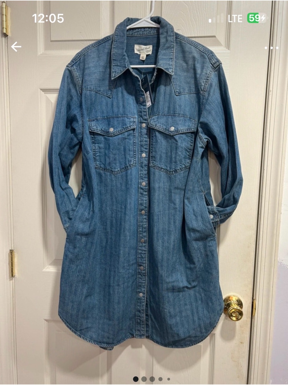 Universal Thread Denim Shirt Dress in Light Blue